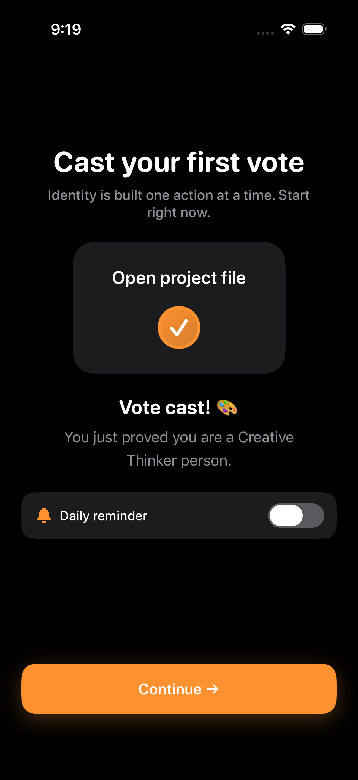 Become habit tracker – cast your first vote for your identity